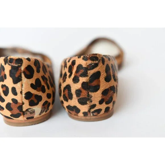 J. Crew Zoe D’Orsay Flats Sz 8 Calf Hair Leopard Print Pointed Toe Flat - Picture 14 of 16